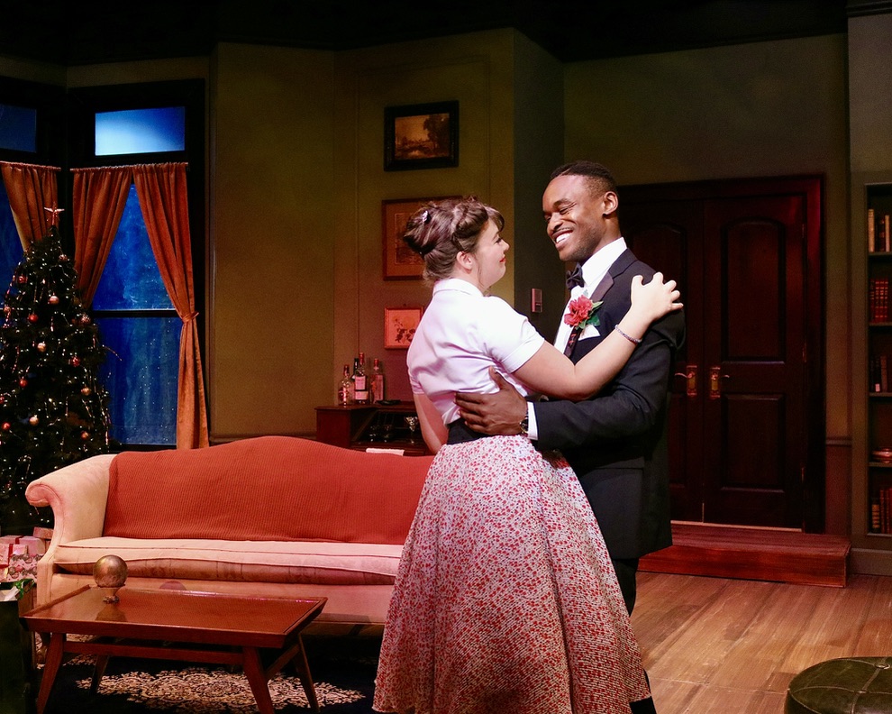 Production photograph for Bell, Book, and Candle at Okoboji Summer Theatre; scenic design by Brandon PT Davis.